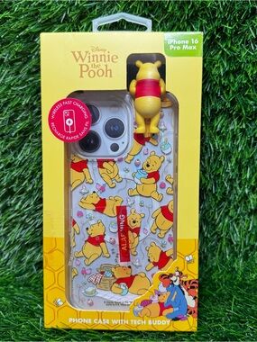Disney Winnie the Pooh Tech Buddy iPhone 16 Pro Max Case 3D Character Cover